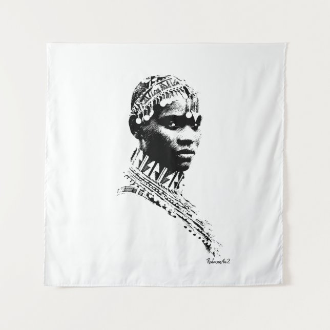 Tenture Mariée de mariage tribal (Devant)