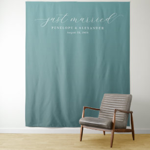 Tenture Mariés Turquoise Élégant