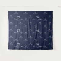 Marine bleu Custom Business Logo Backdrop Salon pr