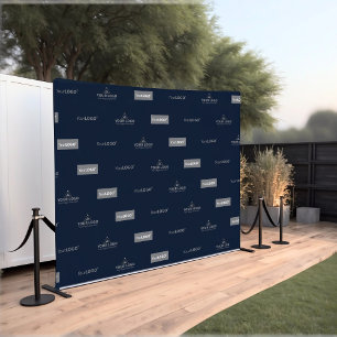 Tenture Marine Blue Trois Logo Horizontal Entreprise Conte