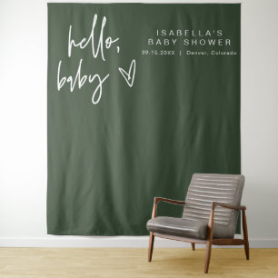 Tenture MARLO Boho Bonjour Forêt verte Baby shower Tapisse