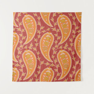 Tenture Maroon Paisley : Ornement de Concombre Turc.