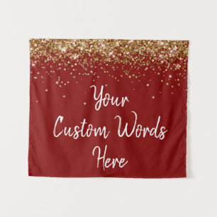 Tenture Maroon Personnalisé Annithday Party Gold Photo Boo