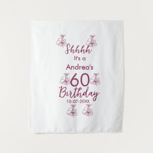 Tenture Marron blanc mauve chut 60e anniversaire floral no
