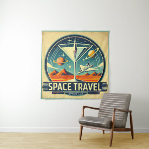 Tenture Martini Space Travel 1957 New Worlds Logo