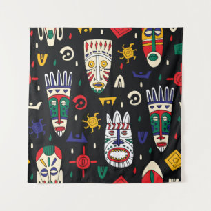 Tenture Masques tribaux africains motifs sans couture