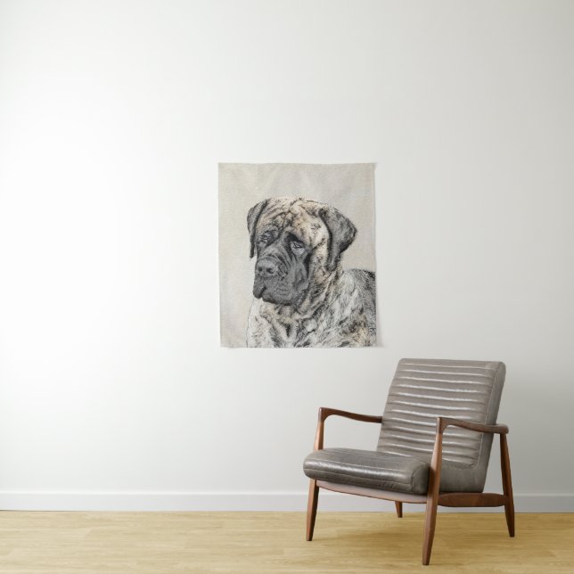 Tenture Mastiff anglais (Brindle) Peinture - Chien Art (En situation)