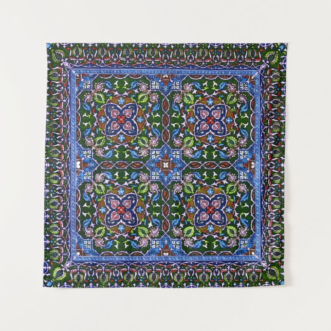 Tenture Matthew Digby Wyatt Textile Design en bleu vert (Devant)