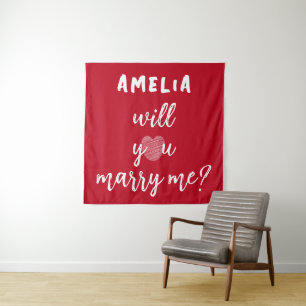 Tenture Me marie-tu Coeur Rouge Romantique Proposition