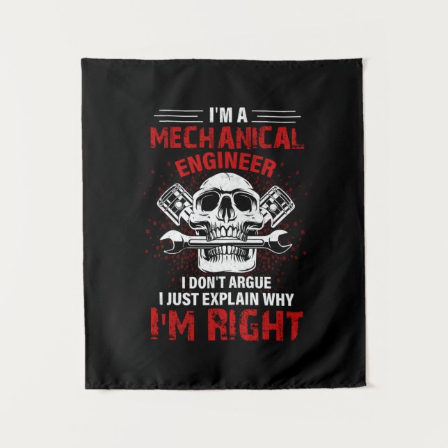 Tenture Mechanic I Am A Mechanical Engineer (Devant)