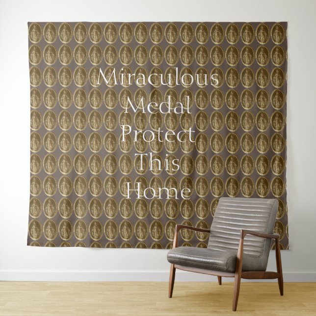 Tenture Médaille Miraculeuse Protéger Cette Maison (En situation (horizontale))