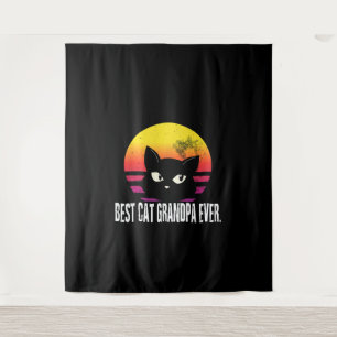 Tenture Meilleur Grand-Père Cadeau Retro Chat