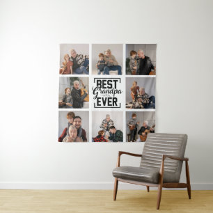 Tenture Meilleur Grand-Père du Monde 8 Collage de Photos T