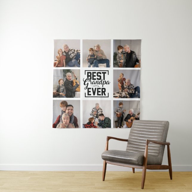Tenture Meilleur Grand-Père Ever 8 Photo Collecte Tapisser (En situation)