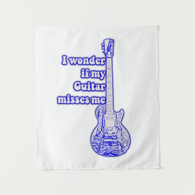 Tenture Meilleur guitariste du monde. bleu vintage (Devant)