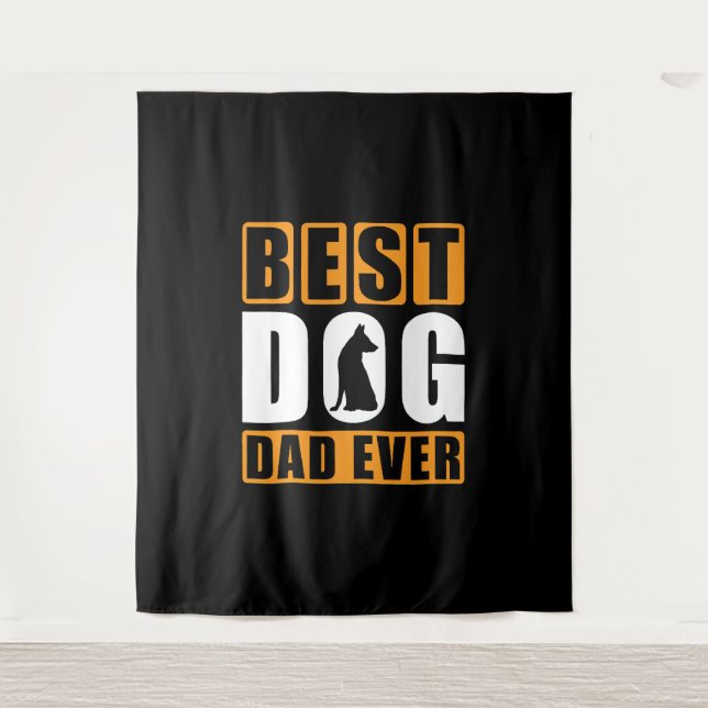 Tenture Meilleur Papa Chien de Tous les Temps (Devant)