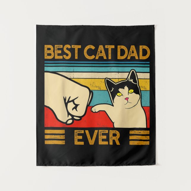 Tenture Meilleur Papa de Chat Ever | Cadeau drôle pour Pap (Devant)
