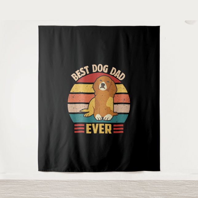 Tenture Meilleur papa pour chien de tous les temps  (Devant)