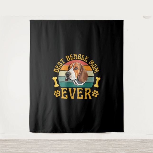Tenture Meilleure maman Beagle de tous les temps, drôle de (Devant)
