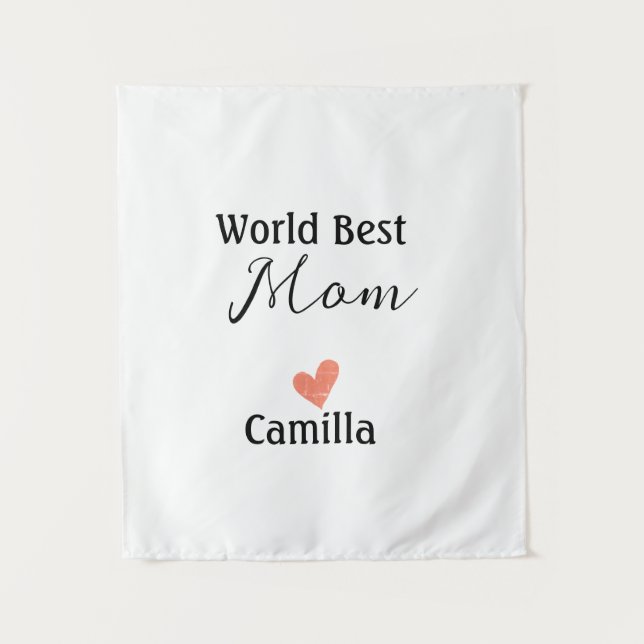 Tenture Meilleure maman du monde joyeuse fête des mères gr (Devant)