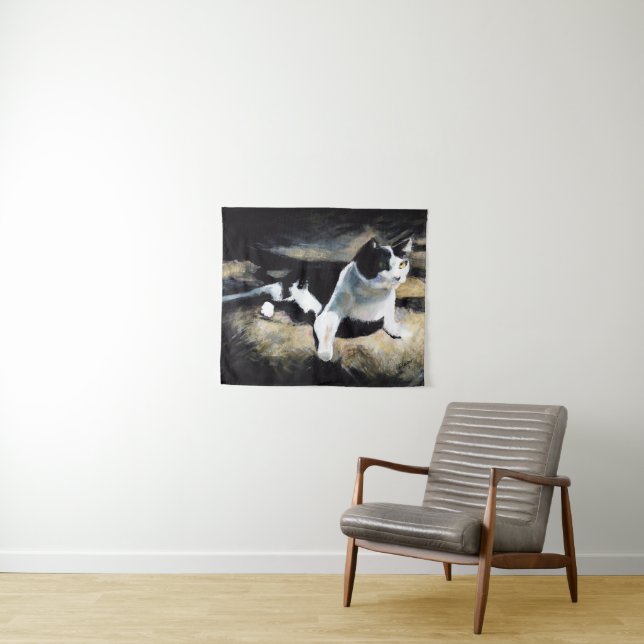 Tenture Melvin the Cat Fine Art (En situation (horizontale))