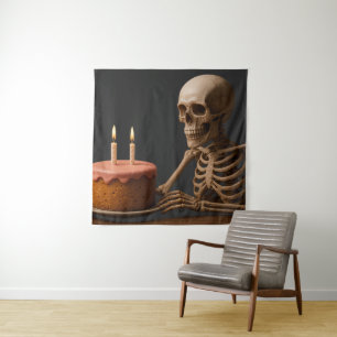 Tenture Même les squelettes méritent une part d'anniversai