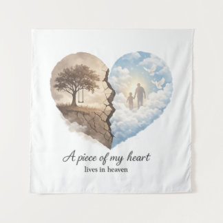 Tenture Mémorial Un morceau de mon cœur vit au ciel 