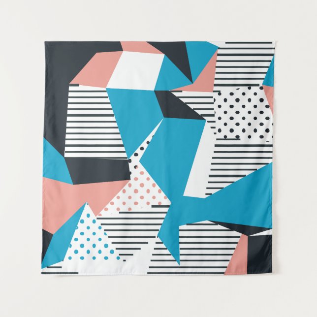 Tenture Memphis Motif : Tendance Abstraite minimaliste (Devant)
