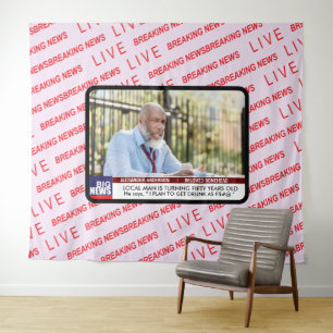 Tenture Mens Funny 50th Birthday TV News 40th 60th