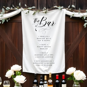 Tenture Menu Chic Elegant Wedding Black & White Bar Menu