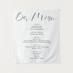 Tenture Menu de boissons de mariage à l'écriture calligrap