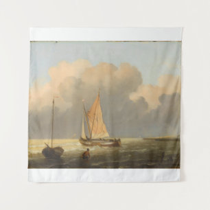 Tenture Mer au large de la côte, avec Spritsail Barge Post