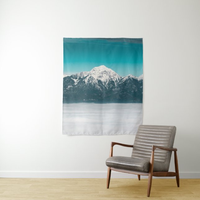 Tenture Mer de brouillard sous la montagne (En situation)