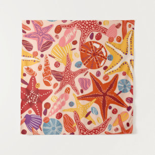 Tenture Mer d'été scandinave : Starfish Motif