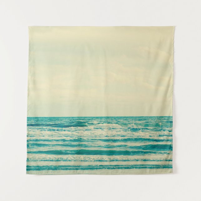 Tenture Mer tropicale naturelle et plage avec vague ventée (Devant)