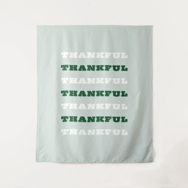 Tenture Merci, Citation de gratitude, Vert (Devant)