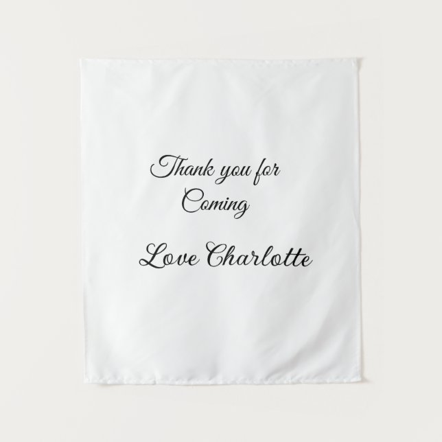 Tenture merci d'être venu nom du texte message  (Devant)