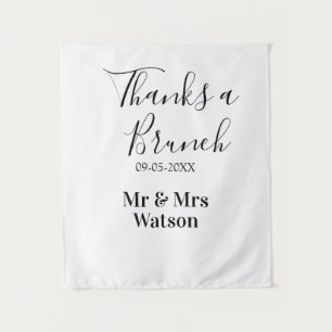 Tenture Merci pour un nom de brunch post-mariage date simp
