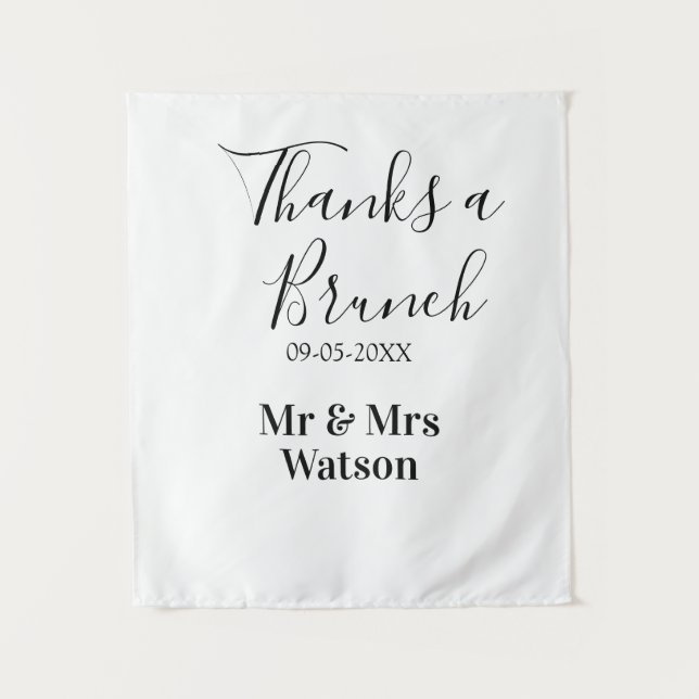 Tenture Merci pour un nom de brunch post-mariage date simp (Devant)