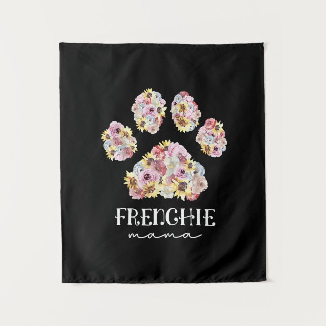 Tenture Mère Art Frenchie Mama Floral Paw French Buldog (Devant)