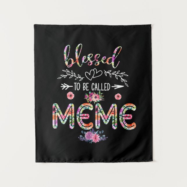 Tenture Mère Béni D'Être Appelée Maman Et Mème Fleur (Devant)
