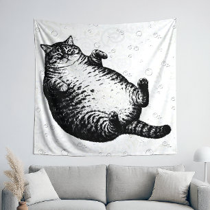 Tenture Mère de chat, je ne suis que peau et os pour l'ama