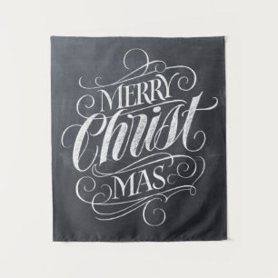 Tenture Merry CHRISTmas Christian Chalkboard Chalk