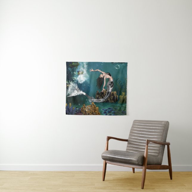 Tenture Merveilleuse sirène à vapeur (En situation (horizontale))