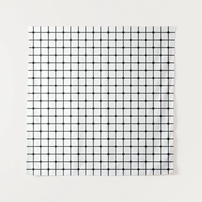 Tenture Mesh pattern monochrome geometric (Devant)