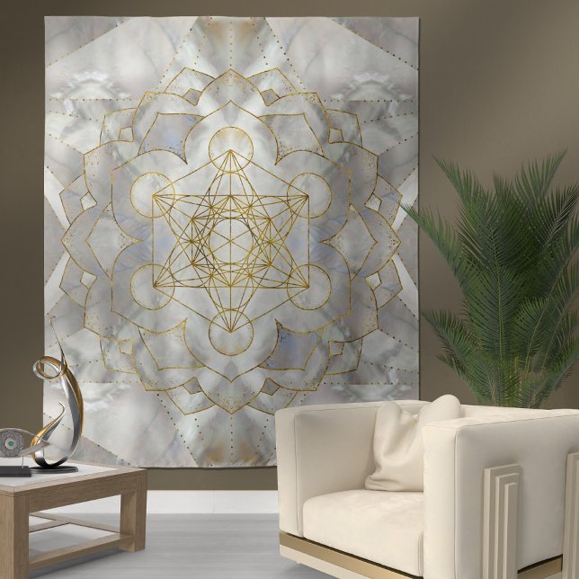 Tenture Métatron's Cube in lotus Sacred Geometry (Créateur téléchargé)