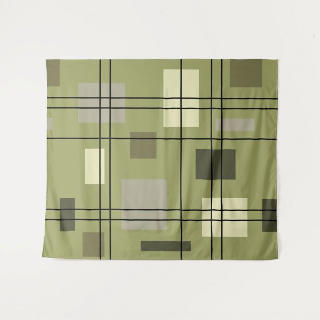 Tenture Mi-siècle moderne géométrique 18 (Devant (Horizontal))