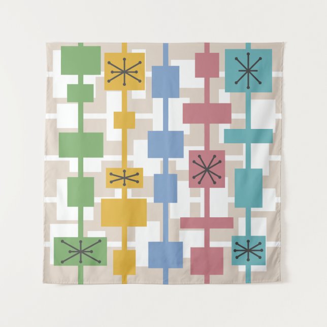 Tenture Mi-siècle moderne géométrique Multicolore 1 (Devant)