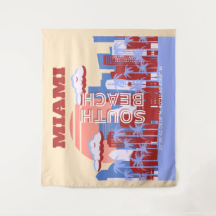 Tenture Miami Beach, Art de voyage à Miami, Rétro