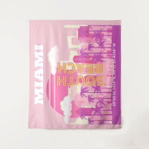 Tenture Miami Beach, Miami Travel Art, Preppy Room, Rose